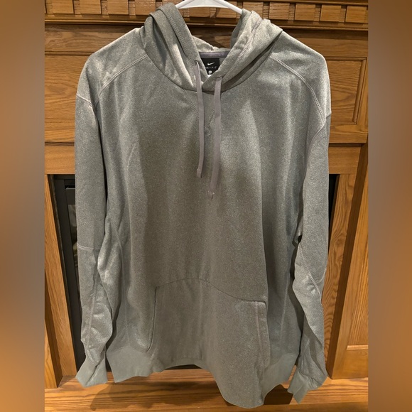 Nike Dri-Fit Gray Drawstring Hooded Sweatshirt - Picture 1 of 2